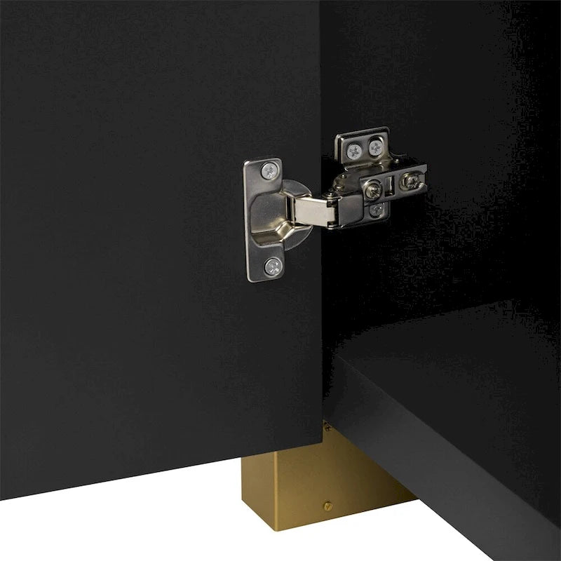 Meuble d'angle incurvé en bois avec étagères réglables et 4 portes