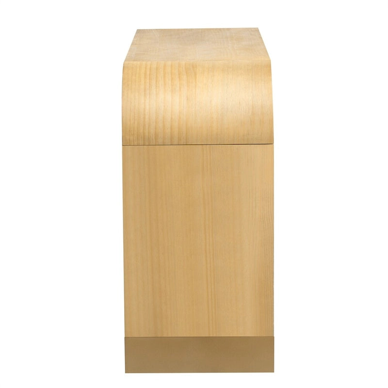 Meuble d'angle incurvé en bois avec étagères réglables et 4 portes