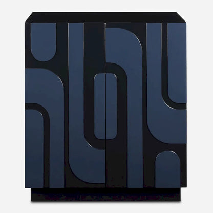 Meuble Uttermost Valeria 2 portes bleu brillant - 86,4 cm H x 76,2 cm L x 41 cm P