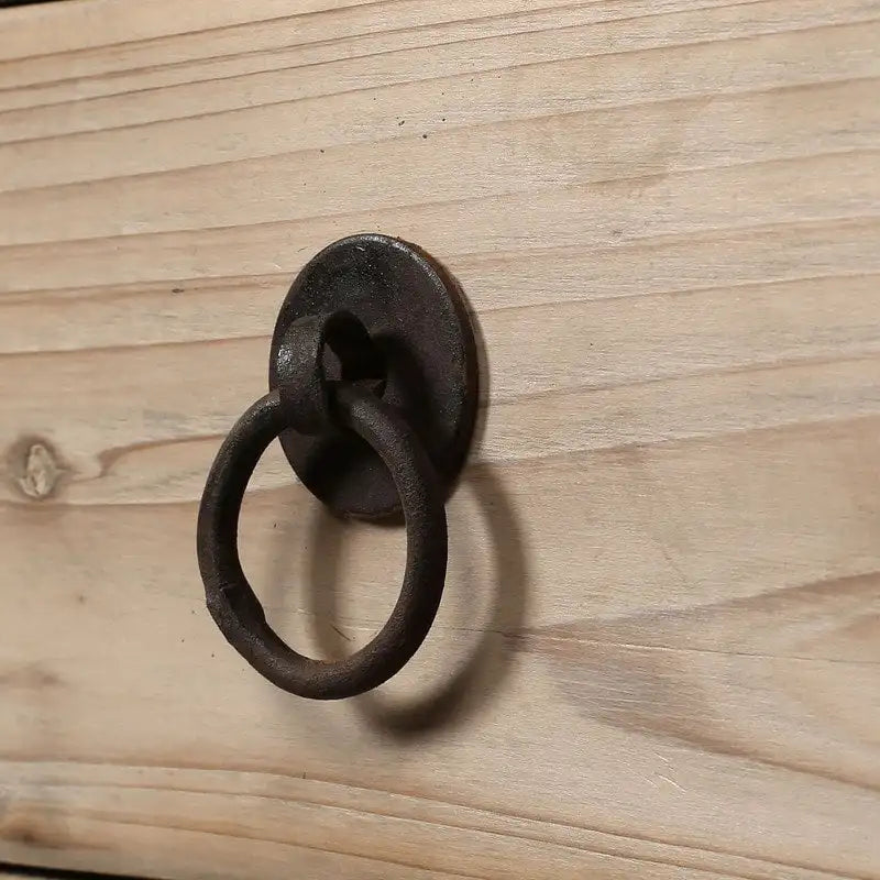 Meuble à deux tiroirs en pin massif naturel vieilli