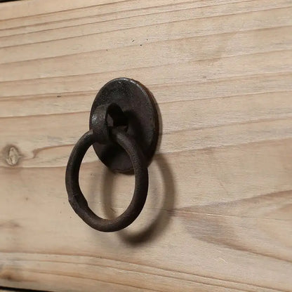 Meuble à deux tiroirs en pin massif naturel vieilli