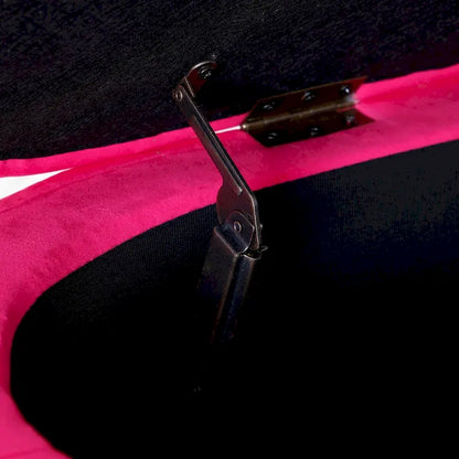 Banc de rangement pour chambre à coucher, banc ovale en velours capitonné de bout de lit avec pieds en métal doré, pouf de rangement de 50 cm