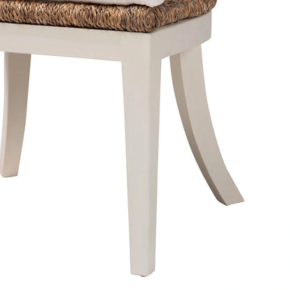 Chaise de salle à manger Ubud Bohemian en jonc de mer naturel et bois d'acajou