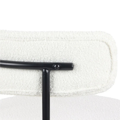 Ensemble de salle à manger rond 5 pièces Durban, table à tréteaux et 4 chaises bouclées pour coin repas, cuisine, salon